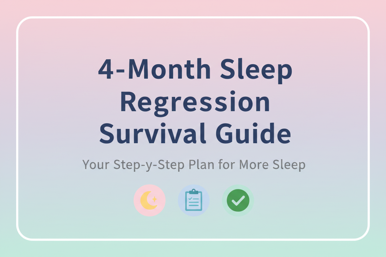 4 Month Sleep Regression Survival Guide PDF cover with baby sleep tips and schedules